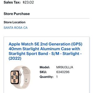 Apple Silver Smartwatch SE 2nd Gen